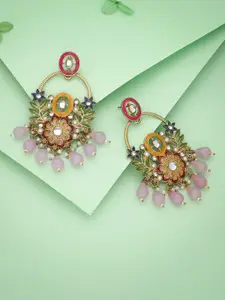 Lyriss Gold-Plated Artificial Beads Contemporary Jhumkas