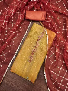 MANVAA Embellished Unstitched Dress Material