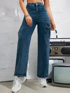 DressBerry Women Comfort Straight Fit High-Rise Light Fade Acid Wash Stretchable Jeans