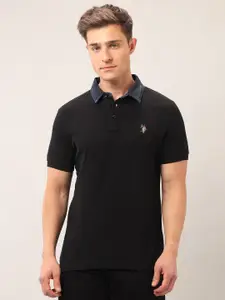U.S. Polo Assn. Denim Co. Men Brand Logo Polo Collar Slim Fit T-shirt