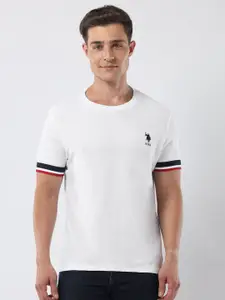 U.S. Polo Assn. Men Solid Round Neck Cotton Slim Fit T-shirt