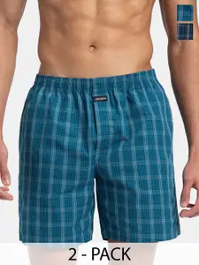 Jockey Pack of 2 Super Combed Mercerized Cotton Woven Checkered Boxer Shorts-1223