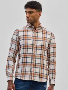Snitch Men Smart Slim Fit Opaque Checked Casual Shirt