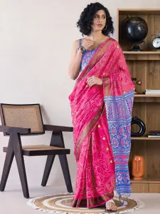 Mitera Ethnic Motifs Ready to Wear Bagru Saree
