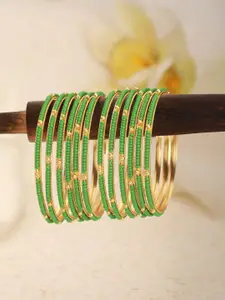 Jazz and Sizzle Set Of 12 Gold-Plated Artificial Beaded Bangles