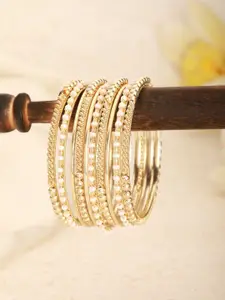 Jazz and Sizzle Set Of 12 Gold-Plated Artificial Beaded Bangles