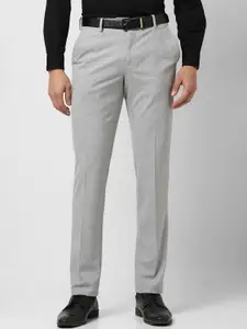Van Heusen Men Slim Fit Mid-Rise Flat-Front Formal Trousers