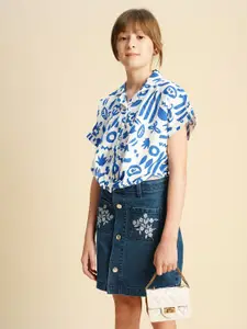 Vero Moda Girls Boxy Opaque Printed Casual Shirt