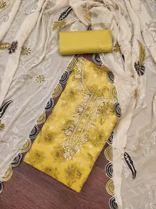 MANVAA Embellished Unstitched Dress Material