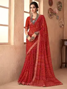 Mitera Bandhani Poly Chiffon Bandhani Saree
