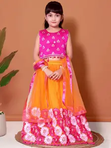 BAESD Girls Woven Design Lehenga With  Blouse And Dupatta