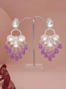 Lyriss Gold-Plated Artificial Beaded Contemporary Shaped Jhumkas