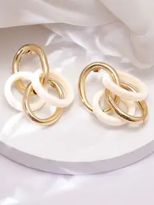 Rubans 18K Gold-Plated Stainless Steel Dual-Tone Circular Earrings