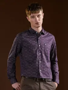 THE BEAR HOUSE Men Tailored Fit Opaque Printed Formal Shirt