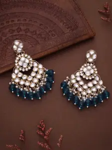 Lyriss  Gold-Plated Artificial Beads Contemporary Jhumkas