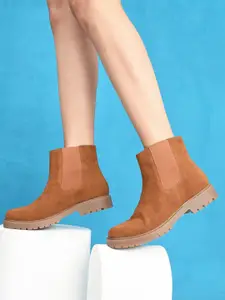 The Roadster Lifestyle Co. Women Mid-Top Platform-Heeled Chelsea Boots