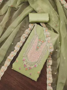 MANVAA Embellished Unstitched Dress Material