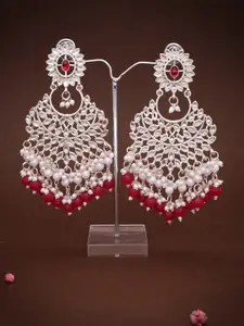 Lyriss Silver-Plated Artificial Beads Contemporary Jhumkas