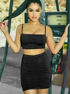 StyleCast Shoulder Straps Crop Top & Mini Skirt