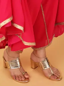 RUXBYPAYAL Women Woven Design Block Sandals