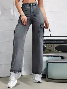 DressBerry Women Comfort Straight Fit High-Rise Light Fade Acid Wash Stretchable Jeans