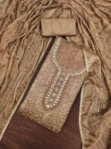 MANVAA Embellished Organza Unstitched Dress Material