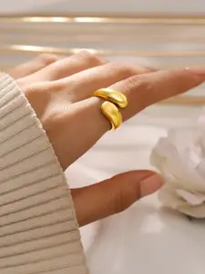 Rubans Voguish 18K Gold Plated Stainless Steel Tarnish Free Waterproof Demi Fine Ring