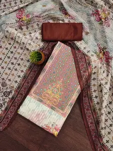 MANVAA Embellished Organza Unstitched Dress Material