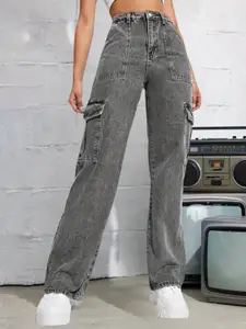 DressBerry Women Comfort Straight Fit High-Rise Light Fade Acid Wash Stretchable Jeans