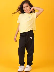 Anthrilo kids Girls Heart Summer T-Shirt Jogger Clothing Set