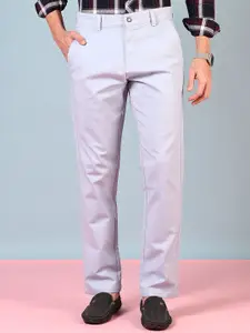 V-Mart Men Solid Chinos Regular Fit Mid-Rise Trousers