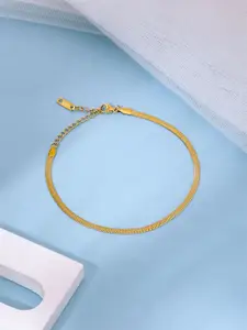 Yellow Chimes Gold-Plated Adjustable Anklet