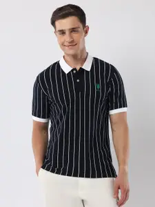U.S. Polo Assn. Men Striped Polo Collar Cotton Slim Fit T-shirt