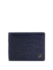 Da Milano Men Textured Leather Two Fold Wallet