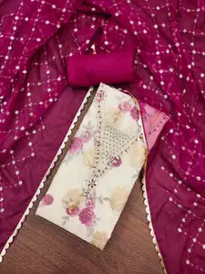 MANVAA Embellished Unstitched Dress Material