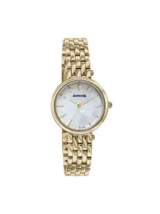 Sonata Women Embellished Dial & Stainless Steel Analogue Watch 87082YM01