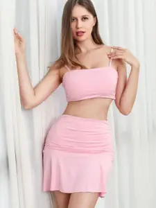 StyleCast Shoulder Straps Crop Top & Mini Skirt
