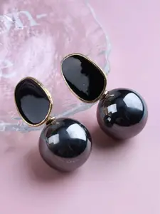 Celestique Pearls Beaded Geometric Shaped Korean Drop Earrings