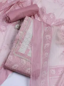 Meena Bazaar Floral Printed Unstitched Dress Material