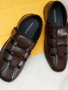 Provogue Men Textured Round-Toe Comfort Sandals