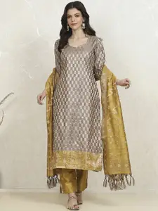 Biba Floral Woven Design Unstitched Dress Material