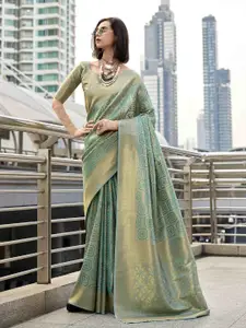 Mitera Woven Design Zari Silk Blend Kanjeevaram Saree