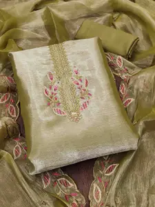 KIMISHA Embroidered Silk Chiffon Unstitched Dress Material