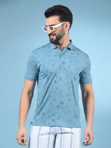 Crimsoune Club Men Printed Polo Collar Pockets Slim Fit T-shirt