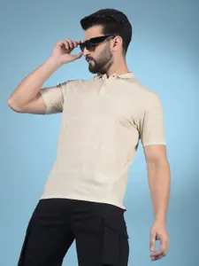Crimsoune Club Men Checked Polo Collar Pockets Slim Fit T-shirt