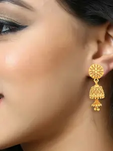 DIVASTRI Gold-Plated Dome Shaped Jhumkas