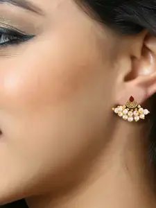 DIVASTRI Gold-Plated Pearls Contemporary Studs