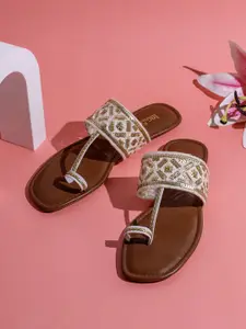 Inc 5 Women Ethnic - Embellished One Toe Flats