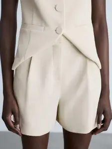 MANGO Women Pleated Shorts