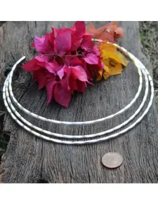 NVR Women German Silver-Plated Oxidized Statement Layered Choker Necklace